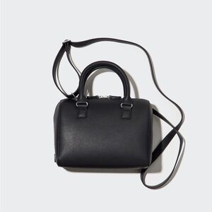 Uniqlo faux leather two way Boston bag in black